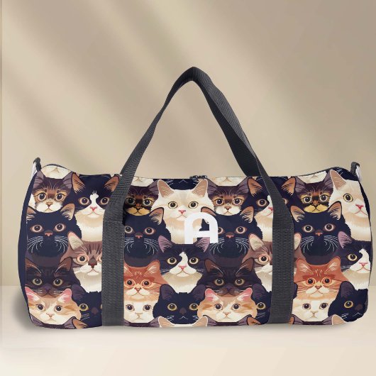 Sac De Sport Motif de chat mignon, monogrammed