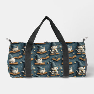 Sac De Sport Motif de chat sorcier adorable avec des livres et 