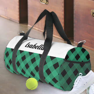 Sac De Sport Motif de chèque Buffalo Vert Personnalisé