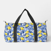 Sac De Sport Motif de citron à l'aquarelle bleue (Recto)