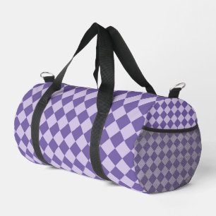 Sac De Sport Motif de diamants de Checker Violet