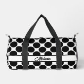 Sac De Sport Motif de nom à pois noir et blanc gros points (Recto)