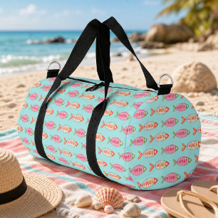 Sac De Sport Motif de poisson d'été côtier coloré