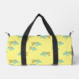Sac De Sport Motif de poisson rouge (bleu clair et orange)