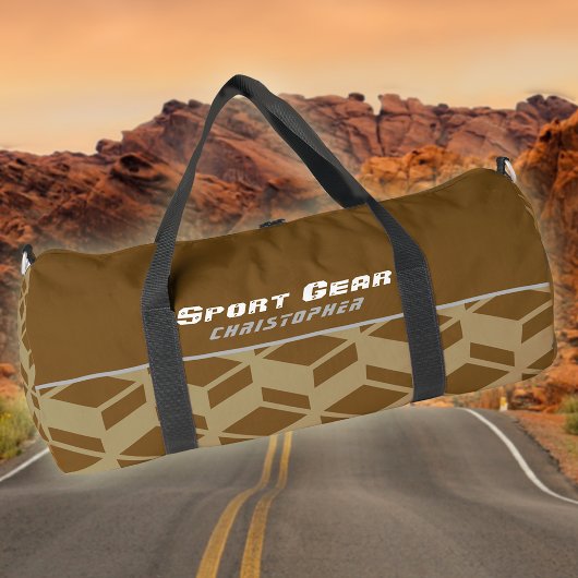 Sac De Sport Motif de répétition moderne Brown