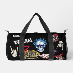 Sac De Sport Motif de rue éffrayant personnalisé Noir
