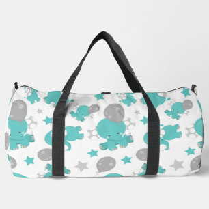 Sac De Sport Motif Des Eléphants Bleus, Eléphants Mignons, Étoi