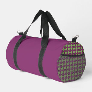 Sac De Sport Motif diamant à carreaux vert violet petit
