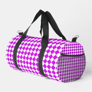 Sac De Sport Motif diamant de Checker blanc violet