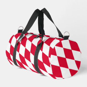 Sac De Sport Motif du drapeau diamant de Bavière rouge et blanc