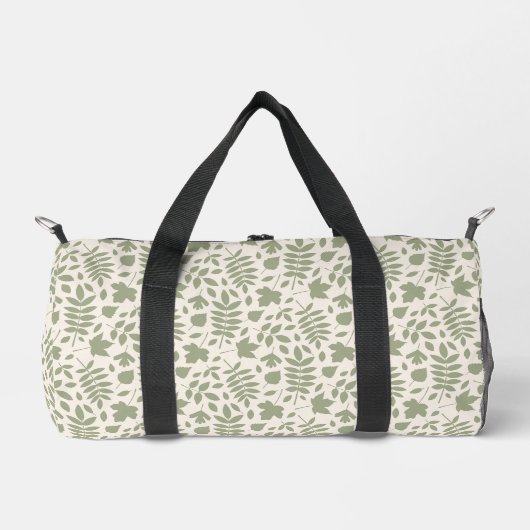 Sac De Sport Motif Feuille déchiré vert sur crème (Recto)