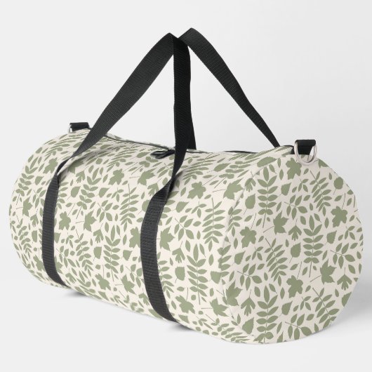 Sac De Sport Motif Feuille déchiré vert sur crème (Coin gauche)