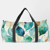Sac De Sport Motif feuille or et Turquoise aquarelle (Verso)