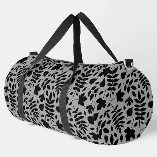 Sac De Sport Motif Feuille tombé noir sur gris (Coin gauche)
