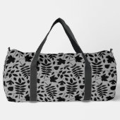 Sac De Sport Motif Feuille tombé noir sur gris (Recto)