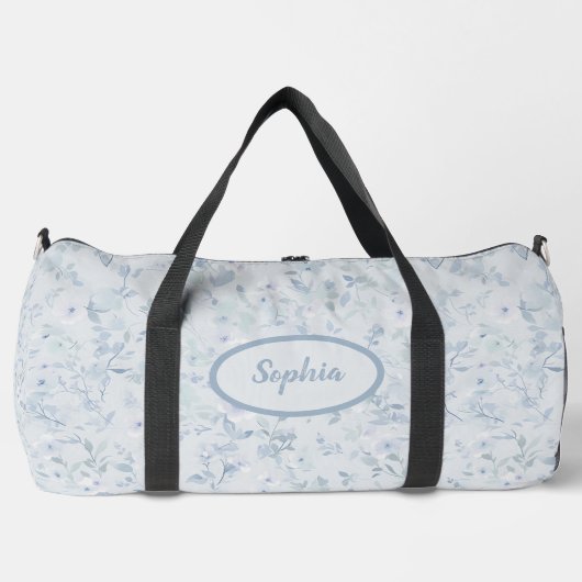 Sac De Sport Motif floral bleu pastel (Recto)