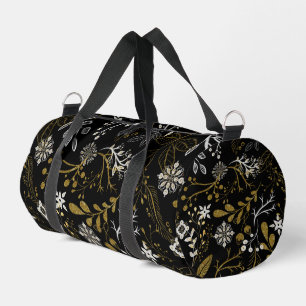 Sac De Sport Motif floral complexe avec or et blanc 