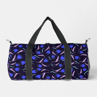 Motif floral printanier sur fond bleu foncé