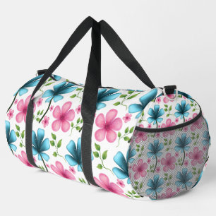 Sac De Sport Motif floral rose et bleu