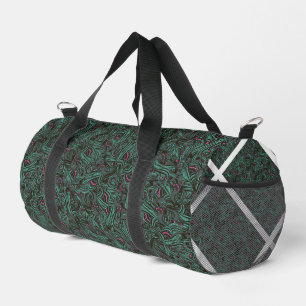 Sac De Sport motif floral vert et noir