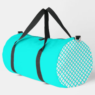 Sac De Sport Motif Grandes Rayures Diamant Arlequin Blanc Turqu