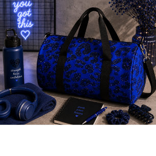 Sac De Sport Motif léopard pailleté bleu