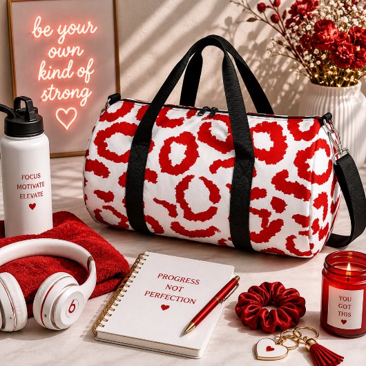 Sac De Sport Motif léopard rouge
