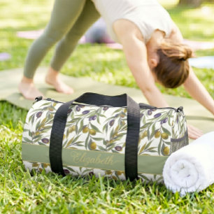 Sac De Sport Motif olive vert sauge aquarelle campagne français