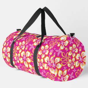 SAC DE SPORT MOTIF SURF JUNGLE EN ROSE CHAUD