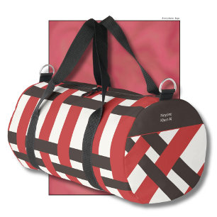 Sac De Sport Motif tissé tricolore rouge marron rétro