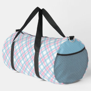 Sac De Sport Motifs PINK BLUE BLANC PLAID