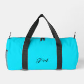 Sac De Sport néon fluorescent bleu couleur solide nom initial (Verso)