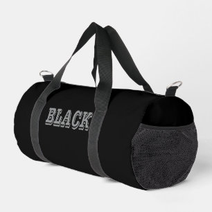 Sac De Sport Noir Avec Texte Gris Sur Couleur Solide Noir