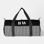 Sac De Sport Noir Blanc Buffle Chèque Plaid Gras Monogramme (Recto)