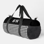 Sac De Sport Noir Blanc Buffle Chèque Plaid Gras Monogramme (Coin droit)