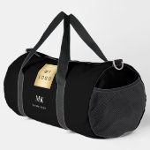 Sac De Sport Noir blanc logo entreprise nom monogramme (Coin droit)