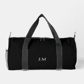 Sac De Sport Noir et blanc duo couleur unie nom initiales (Verso)