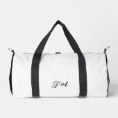 Sac De Sport Noir et blanc duo couleur unie nom initiales (Recto)