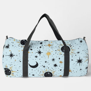 Sac De Sport Noir, Or et Bleu Soleil Lune Étoiles Célestes