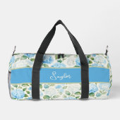 Sac De Sport Nom Aquarelle Hydrangea Bleue (Verso)