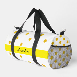 Sac De Sport Nom de fleur sauvage jaune doré en monogramme