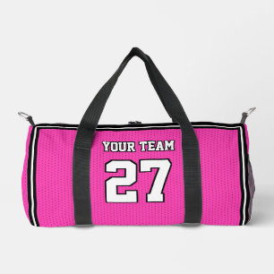 Sac De Sport Nom de l'équipe sportive Numéro rose blanc point