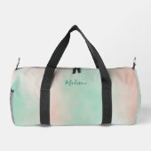Sac De Sport Nom de script dégradé rose vert pastel féminin (Verso)
