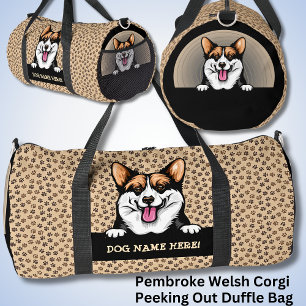 Sac De Sport Nom du chien ou votre nom, Pembroke Welsh Corgi + 