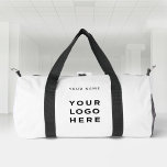 Sac De Sport Nom du logo commercial blanc personnalisé Instagra<br><div class="desc">Logo personnalisé minimaliste blanc Nom Société Promotional Instagram Fitness Duffle Sac avec un modèle simple et moderne avec votre logo, photo ou image d'entreprise et tout texte personnalisé. Parfait pour la remise en forme, le yoga, l'entraînement, l'exercice. Ajoutez votre nom, votre site Web ou votre adresse de réseau social. Pas...</div>