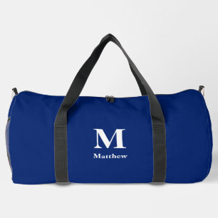 Sac De Sport Nom du monogramme personnalisé bleu