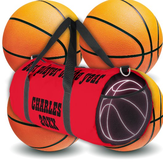 Sac De Sport Nom et texte monogrammes en rouge/noir |