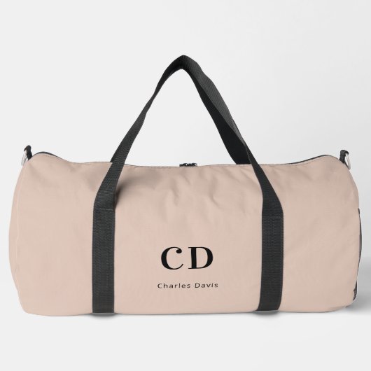 Sac De Sport Nom initial du monogramme beige (Recto)