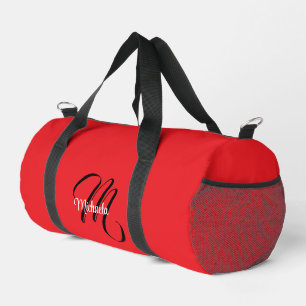 Sac De Sport Nom initial minimaliste moderne monogramme rouge