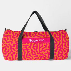Sac De Sport Nom monogramme moderne fuchsia orange stylé